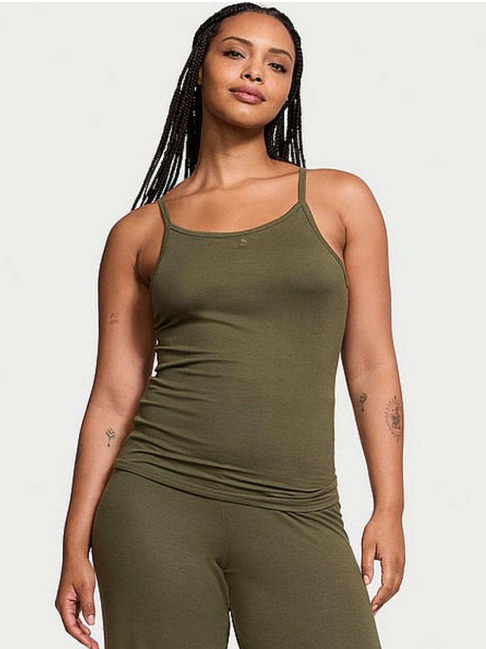 Victoria's Secret Olive Ribbed Slim Tank Top